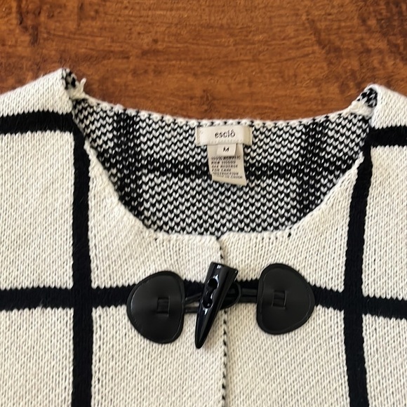 Escio open Front Plaid Cardigan Size M - Picture 6 of 7